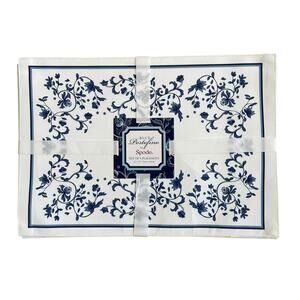 Blue Portofino by Spode Set of 4 Placemats 13x19 Blue & White Spring Floral NEW